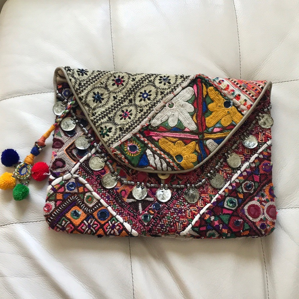 Anthropologie Embroidered Clutch.